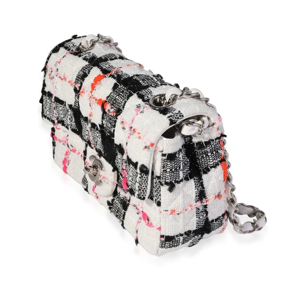 Chanel White & Black Tweed Mini Rectangular Classic Flap Bag - Picture 2 of 8